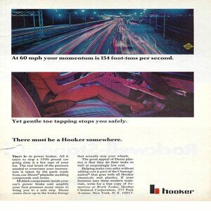 1967 Hooker Chemical Corporation Power Brakes Vintage Magazine Print Ad/Poster